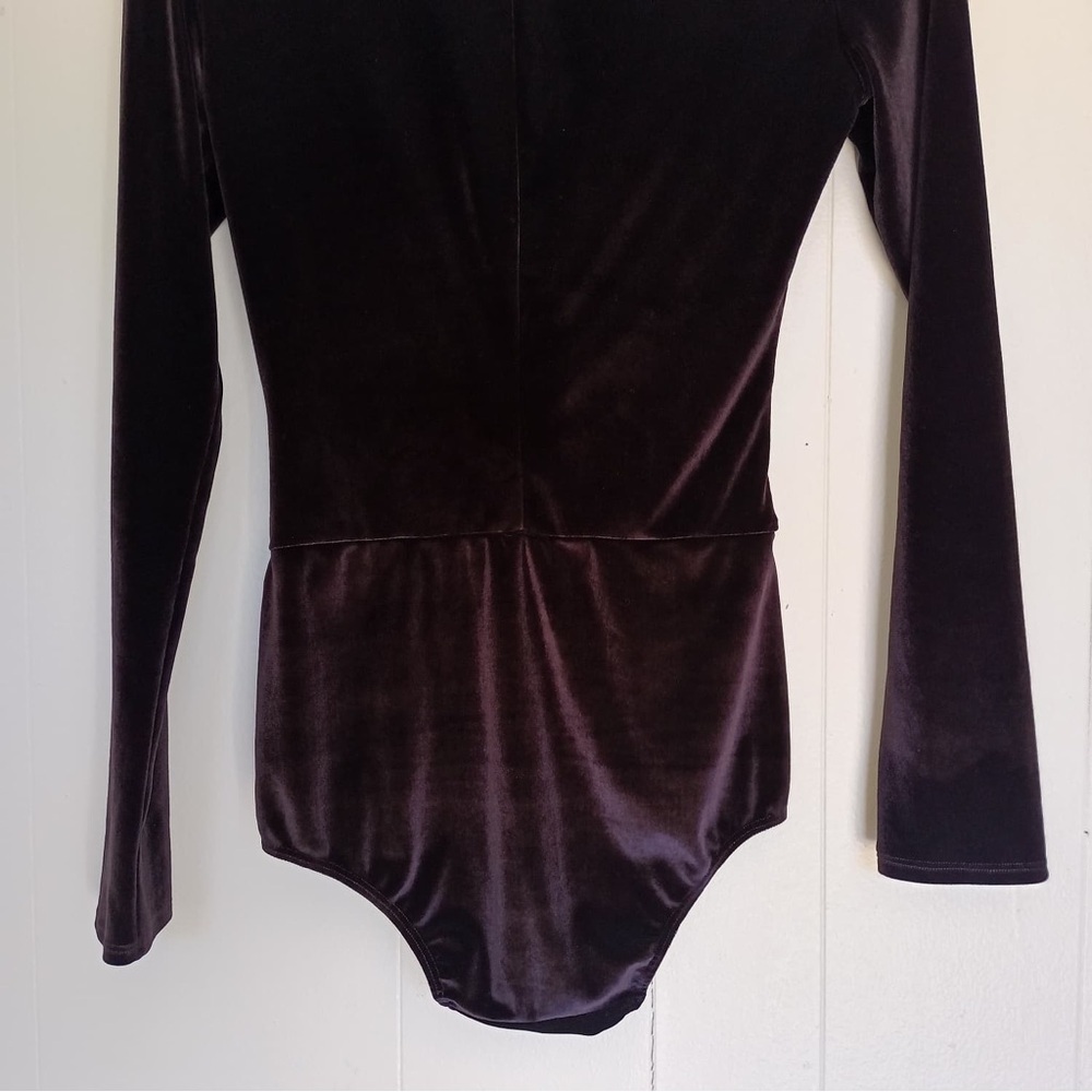 REFORMATION Avalon Velvet Bodysuit Purple Size Small - Picture 8 of 9